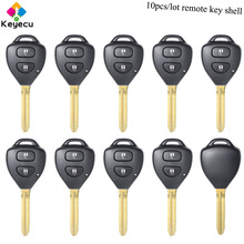 KEYECU 10PCS/Lot Remote Control Car Key Shell Housing With 2 Buttons & TOY43 Blade - FOB for Toyota Camry Corolla Hilux Prado 2024 - buy cheap