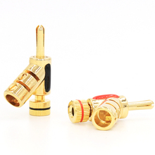 4pcs  gold plated lock banana connector speaker cable plug 2024 - buy cheap