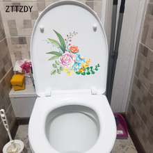 ZTTZDY 24.5*19.7CM Hand Painted Watercolor Flowers Bedroom Wall Decal WC Toilet Seat Stickers T2-0366 2024 - buy cheap