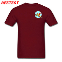 Men Tshirt 100% Cotton Tops Parrot Print T Shirt For Students Personalized T-shirts Popular Crew Neck Clothing Short Sleeve Red 2024 - buy cheap