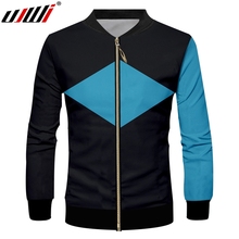 UJWI Geometry And Triangle Man 3D Printed Black Zipper Coat Blue Sportswear Best Selling Men's New Recommend Zip Jacket 2024 - buy cheap