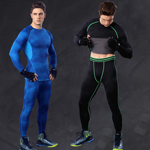 Мужские спортивные брюки, компрессионные тренировочные базовые слои, длинные фитнес-брюки 2024 - купить недорого