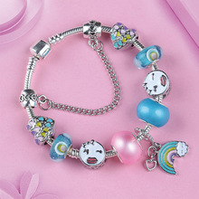 Pulseira colorida de cristal de murano, bracelete de contas com formato de coração para rosto 2024 - compre barato