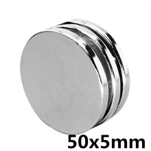 2pcs Neodymium magnet 50x5 Rare Earth small Strong Round permanent 50*5 mm fridge Electromagnet NdFeB nickle magnetic DISC 2024 - buy cheap