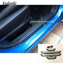 Plastic&Stainless Steel Pedal Door Strip Scuff Frame External LED Threshold For Mazda CX-5 CX5 2nd Gen 2017 2018 2019 2020 2021 2024 - buy cheap