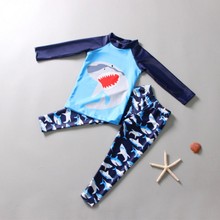 Traje de baño para niños y adolescentes, bañador de Surf para niños pequeños, dos piezas, protector solar, protección UV, conjunto de playa 2024 - compra barato