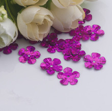 500 unids/lote de lentejuelas de flores de 14mm decoración de PVC costura DIY artesanía de boda álbum de recortes para ropa láser rosa roja 2024 - compra barato
