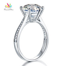 Pavão estrela sólido 925 prata esterlina, anel de aniversário de casamento, noivado 3 quilates criado diamante cfr8209 2024 - compre barato
