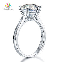 Anillo de compromiso con estrella de pavo real, sólida plata 925, aniversario de boda, Diamante creado de 3 quilates, CFR8209 2024 - compra barato