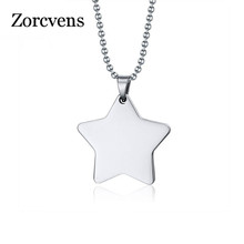ZORCVENS Star Pendant Necklace 316L Stainless Steel Star Necklaces Pendants for Men Women Free Chain 2024 - buy cheap