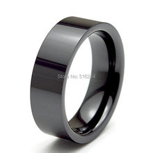 Anel de cerâmica preto polido 6mm, masculino, para festa, noivado ce005r 2024 - compre barato