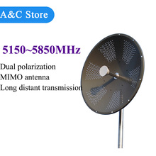 Antena parabólica para transmisión de señal remota personalizada, dispositivo de polarización dual de 5g ~ 5,8g, 29dBi, alta ganancia de 5150 ~ 5850MHz 2024 - compra barato