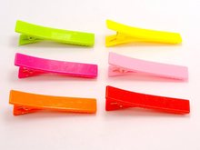 Pinzas de pelo de cocodrilo de plástico, 25 colores mezclados, lazos para dientes, bricolaje, 58mm 2024 - compra barato