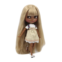 ICY DBS Blyth bjd 1/6 30cm doll with super black skin brown long staight hair and glassy face nude joint body BL9031 2024 - buy cheap