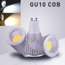 10 шт. Супер яркие лампы GU10 с регулируемой яркостью 85-265 в 9 Вт 12 Вт 15 Вт GU10 COB Светодиодные лампы e14 e27 b22 (MR16 12 В) светодиодные прожекторы 2024 - купить недорого