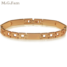 MxGxFam (19,5 см * 6 мм) золотого цвета часы браслеты ювелирные изделия для мужчин новый дизайн без свинца и никеля 2024 - купить недорого
