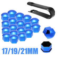 Tuerca de rueda Universal, cubierta de perno, decoración Exterior, Perno protector + herramienta de eliminación, rojo/azul, 17/19/21mm, 20 unids/set por juego 2024 - compra barato