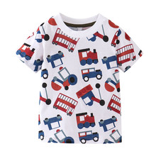 Jumping meters Baby boys Clothes Cotton T shirts with Cars tractor Print Short Sleeve Children Tees Tops Summer Boys Girl shirt 2024 - buy cheap