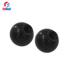 Perillas de palanca de bola de 40mm de diámetro para máquinas y herramientas, accesorio redondo de plástico negro, M12 x 40mm, 2 uds. 2024 - compra barato