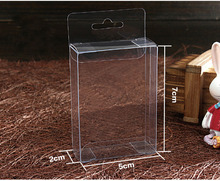50 Uds 2*5*7cm caja de plástico transparente de pvc cajas de embalaje para regalo/teléfono/caramelo/cosmético/caja cuadrada transparente de pvc artesanal 2024 - compra barato