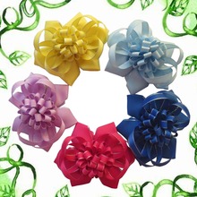 6pcs  BLESSING Happy Girl Hair Accessories New Style 4.5-5" C- Lotus  Loopy Puffs  Bows Clips Free Shipping 2024 - buy cheap