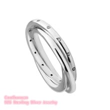 100% 925 Sterling-Silver-Jewelry Clear CZ Rings For Women Men Silver Swirling Symmetry Ring Spring Authentic Jewelry Gift 2024 - buy cheap