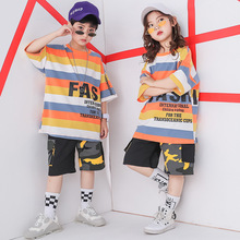 Camiseta de Hip-Hop para niños y niñas, Tops cortos, pantalones de jogging, trajes de baile de Jazz, Ropa de baile de salón, ropa de calle 2024 - compra barato