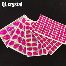 QL Crystal 2018 popular Rose red Drops Sew On Crystals for Craft Sewing On Rhinestone 2 Holes DIY Garment Dress Making 2024 - buy cheap