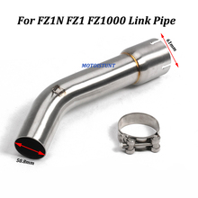 Para fz1 fz1n fz1000 escape da motocicleta modificado silenciador meados de conexão aço inoxidável tubo ligação moto deslizamento em 2024 - compre barato
