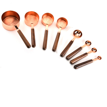 Copper Measuring Cup and Spoon Stackable Set of 8,Rose Gold,Copper-Plated Top-Quality Stainless Steel,Satin + Mirror Polish. 2024 - buy cheap