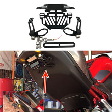 Universal licença de registro da motocicleta led luz suporte da placa para honda grom msx125 cb599 cb600 cbr600 f2 f3 f4 f4i 2024 - compre barato