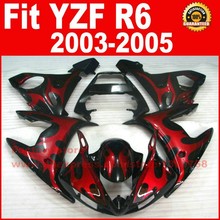 MOTOMARTS-kit de carenado rojo y negro para YAMAHA R6, 2003, 2004, 2005, R6, 03, 04, 05, kits A9C5 2024 - compra barato