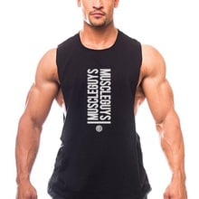 Muscleguys-Camiseta sin mangas de algodón para hombre, chaleco con estampado de letras para gimnasio, ropa interior Sexy para Fitness 2024 - compra barato