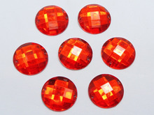 50 Red Acrylic Flatback Sewing Rhinestone Round Button 20mm Sew on beads 2024 - buy cheap