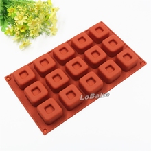 High grade 15 cavities square cube shape silicone cake mold ice moldes chocolate tools fondant molds biscuit mould DIY tools 2024 - buy cheap