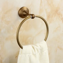 Antique Copper Towel Ring Solid Brass Towel Rack Brush Round Towel Holders Wall Mounted Bathroom Accessories Products 2024 - buy cheap