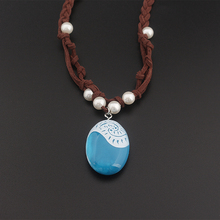 Moana necklace Resin jewelry Blue pendant womens necklaces jewelry Weaving method restoring ancient ways 2024 - buy cheap