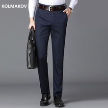 Calça comprida masculina de algodão e lã, calça clássica casual de alta qualidade para homens, novo estilo, 2019 2024 - compre barato