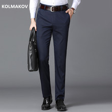 2019 New style Men's Pants Business Cotton and wool Long Trouser men high quality Classic Casual Trousers Pant Male 2024 - buy cheap