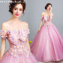 SOCCI Sexy Long Evening Dress Romantic Flowers Formal Wedding Party Dresses Vestido De Noche Quinceanera Elegant Prom Gowns 2019 2024 - buy cheap