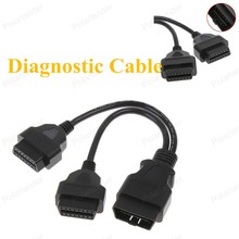 Diagnostic Adapter Connector Car Scanner Cable 16pin Male to dual Female ELM327 OBD2 Extension Cable Adapter hot sale 2024 - buy cheap