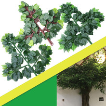 Ficus-Lote de hojas artificiales de plástico, ramas de árbol de Ginkgo Biloba para exteriores, hojas hechas a mano para decoración de fiesta, hogar y oficina, 12 unidades 2024 - compra barato