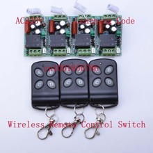 220V Wireless Remote Control Switch 4 Receiver 3 Transmitter Learning Code Momentary Latched adjusted 10A Mini Transmitter 2024 - buy cheap