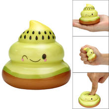 Kawaii Kiwi Fruit Poo Squishy squeeze toys крем ароматизированный декор для снятия стресса squishi антистресс игрушки для детей D 2024 - купить недорого