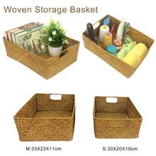 Handmade Storage Basket Patchwork Wicker Rattan Seagrass Belly Straw Garden Flower Pot Planter Laundry Basket 2024 - buy cheap