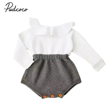 Pelele tejido de lana para bebé recién nacido, ropa de Otoño de 0 a 24 meses, de manga larga, cálida, informal 2024 - compra barato