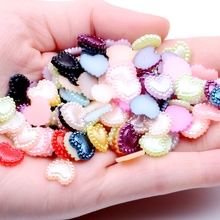 80pcs 10mm imitation pearls heart shape pearls flatback pearls great for nail cellphone laptop art scrap booking 2024 - buy cheap