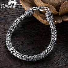 GAGAFEEL 6MM 925 Sterling Silver Heavy Bracelet for Men Cool Viking Bracelet Jewelry for Male Men's Bangle Top Quality 2024 - buy cheap