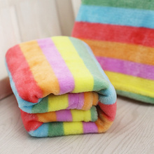 Soft Flannel Pet Dog Blanket Cute Rainbow Print Dog Cat Bed Mat Dog Cat Air Condition Cover Cushion For Small and Medium Dogs 2024 - buy cheap