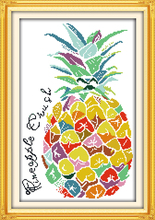 Color pineapple cross stitch kit animal18ct 14ct 11ct count print stitching embroidery DIY handmade needlework plus 2024 - buy cheap